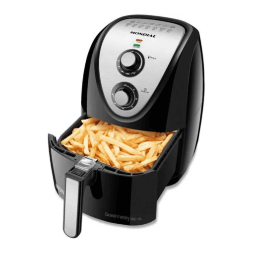 Fritadeira Sem Óleo Air Fryer 5L Mondial Preto/Inox 1900W AFN-50-BI